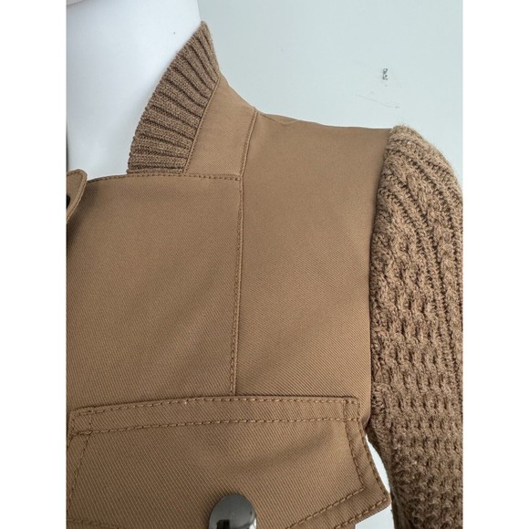 W By Worth Women's Brown cardigan jacket long knitted sleeve Size 4 - Picture 4 of 7